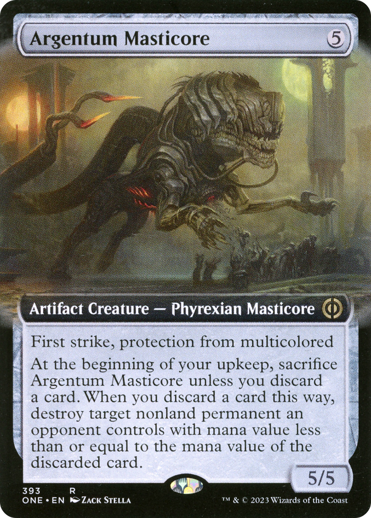 Argentum Masticore (ONE-393) [Phyrexia: All Will Be One] (Extended Art) MTG Single Wizards of the Coast