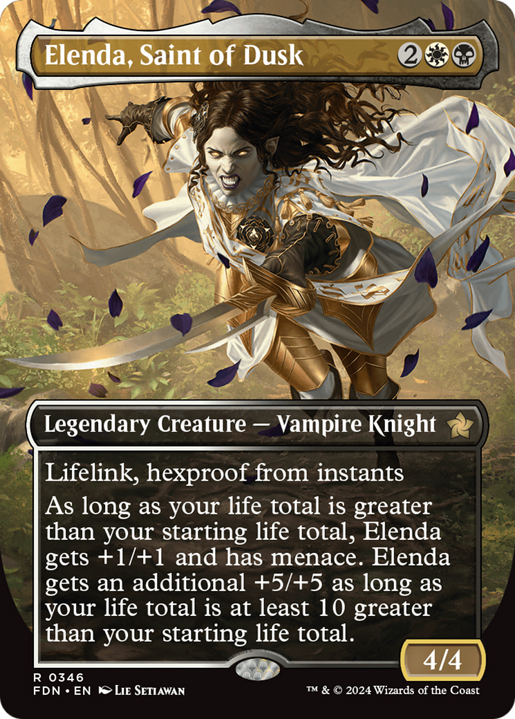 Elenda, Saint of Dusk (FDN-346) [Foundations] (Borderless) Foil MTG Single Wizards of the Coast
