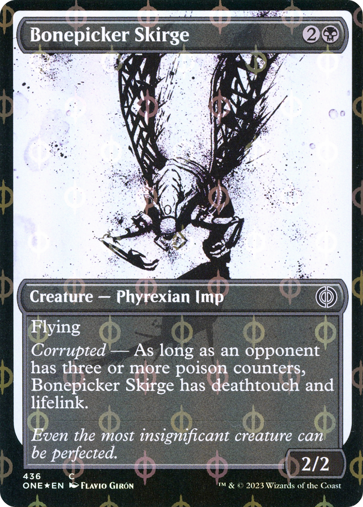 Bonepicker Skirge (Step-and-Compleat Foil) (ONE-436) [Phyrexia: All Will Be One] (Showcase) Foil MTG Single Wizards of the Coast