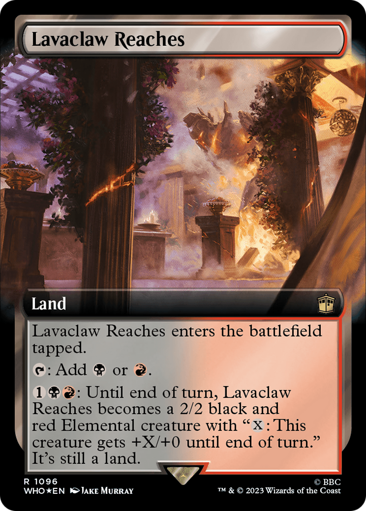 Lavaclaw Reaches (WHO-1096) [Doctor Who] (Extended Art) Foil MTG Single Wizards of the Coast