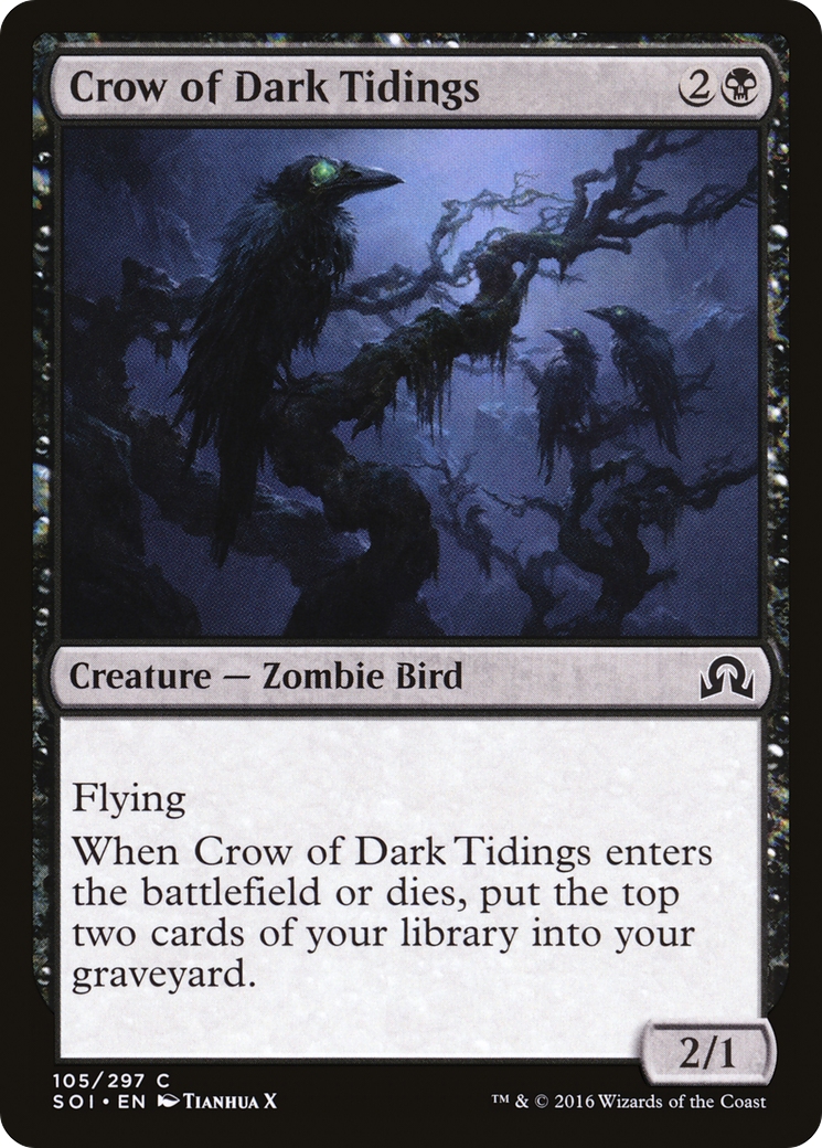 Crow of Dark Tidings (SOI-105) [Shadows over Innistrad] MTG Single Wizards of the Coast