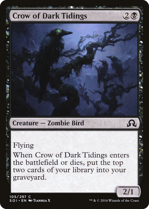 Crow of Dark Tidings (SOI-105) [Shadows over Innistrad] MTG Single Wizards of the Coast