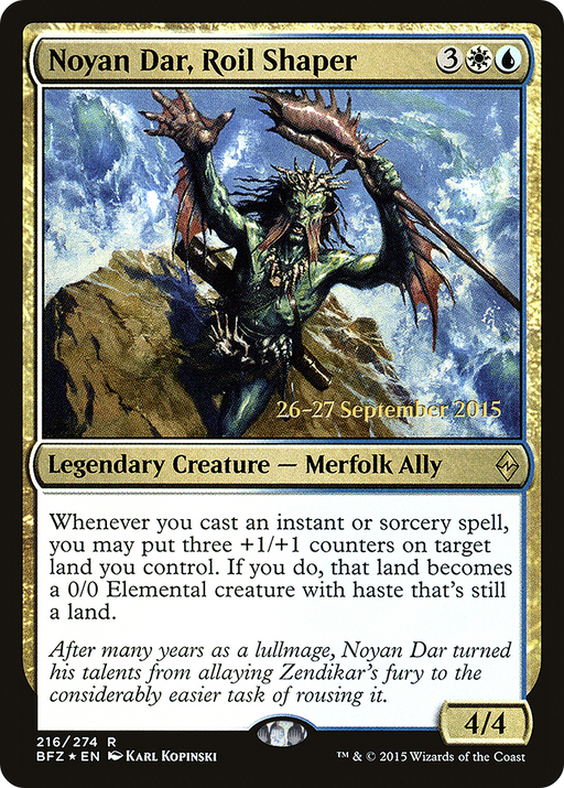 Noyan Dar, Roil Shaper (PRE-216) [Battle for Zendikar Promos] Foil MTG Single Wizards of the Coast