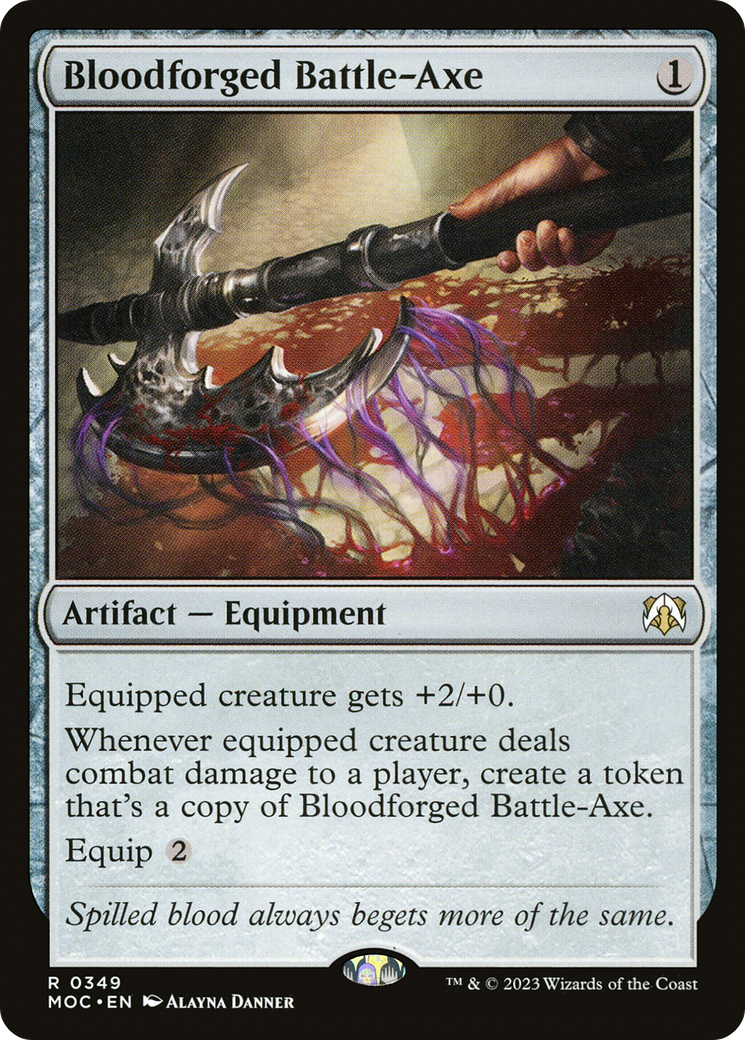 Bloodforged Battle-Axe (MOC-349) [March of the Machine Commander] MTG Single Wizards of the Coast