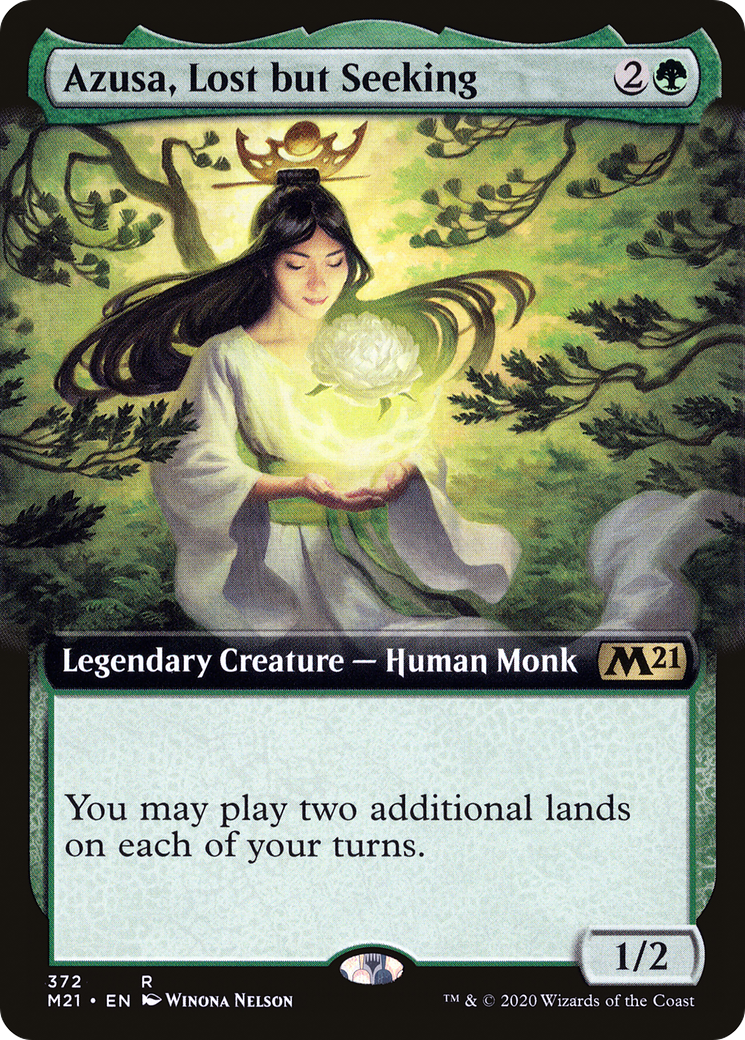 Azusa, Lost but Seeking (M21-372) [Core Set 2021] (Extended Art) MTG Single Wizards of the Coast