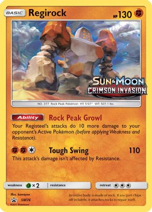 Regirock - SM74 (Prerelease) (/248) Holofoil [SM: Black Star Promos] Pokemon Single Pokémon