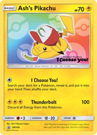 Ash's Pikachu - SM108 (SM108/248) [SM: Black Star Promos] Pokemon Single Pokémon