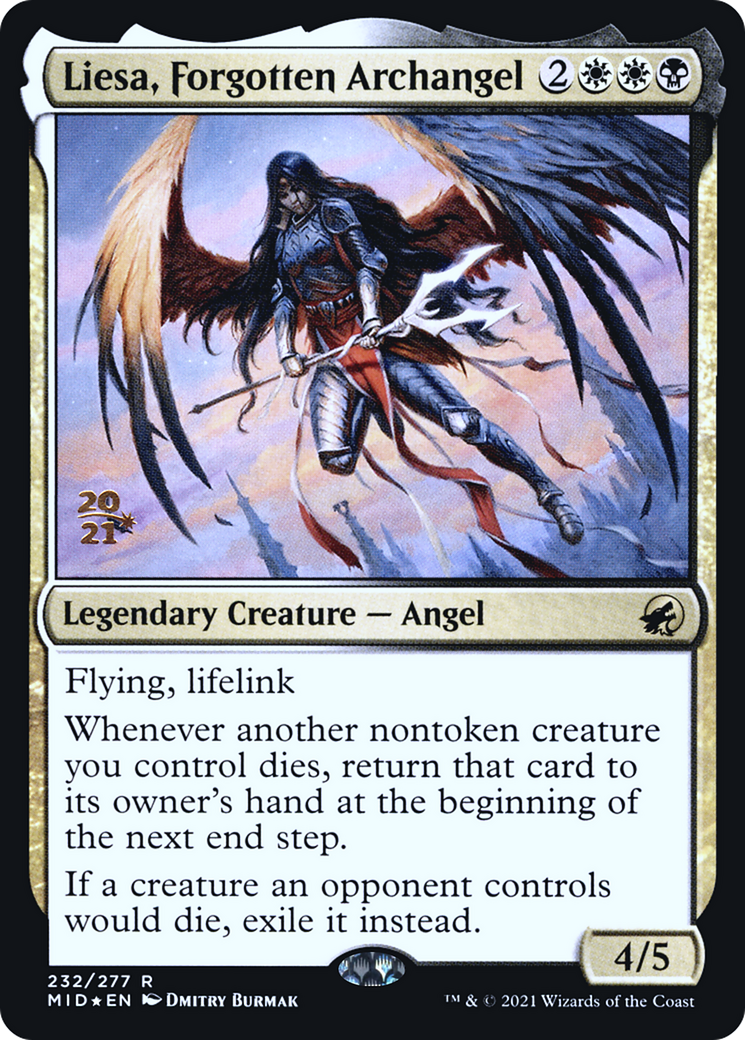 Liesa, Forgotten Archangel (PRE-232) [Innistrad: Midnight Hunt Promos] Foil MTG Single Wizards of the Coast