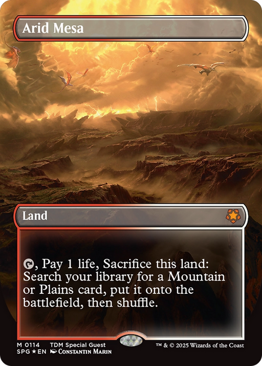 Arid Mesa (Dragonscale Foil) (SPG-114) [Special Guests] (Borderless) Foil MTG Single Wizards of the Coast