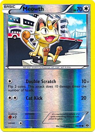 Meowth - 80/99 (Mirror Reverse Holo) Reverse Holofoil [Misc: Cards & Products] Pokemon Single Pokémon