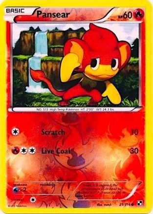 Pansear - 21/114 (Energy Holo) Reverse Holofoil [Misc: Cards & Products] Pokemon Single Pokémon