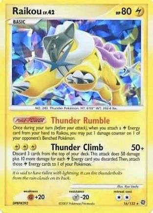 Raikou - 16/132 (Cracked Ice Holo) Holofoil [Misc: Cards & Products] Pokemon Single Pokémon