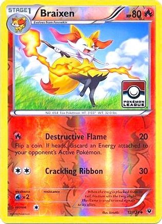 Braixen - 12/124 (Pokemon League) Reverse Holofoil [Promos: League & Championship Cards] Pokemon Single Pokémon