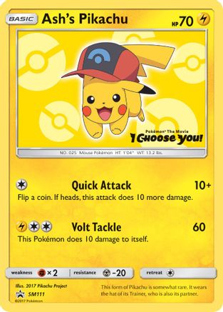Ash's Pikachu - SM111 (SM111/248) [SM: Black Star Promos] Pokemon Single Pokémon