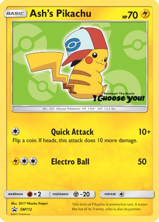 Ash's Pikachu - SM112 (SM112/248) [SM: Black Star Promos] Pokemon Single Pokémon