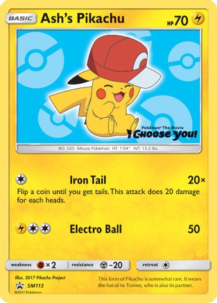 Ash's Pikachu - SM113 (SM113/248) [SM: Black Star Promos] Pokemon Single Pokémon
