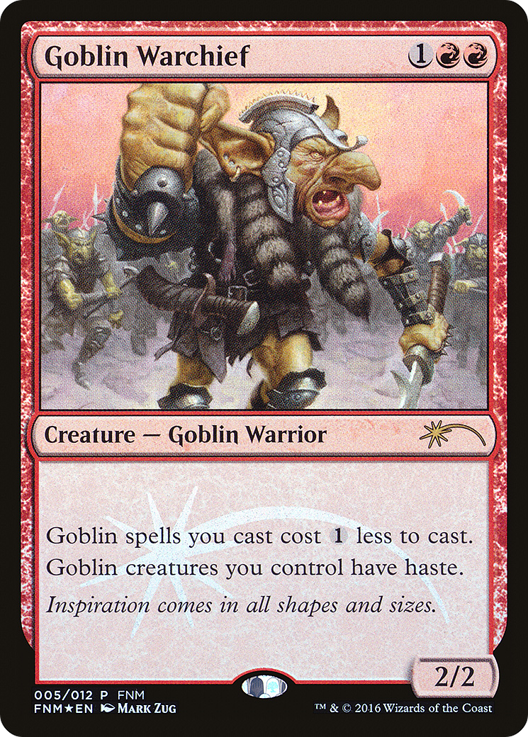 Goblin Warchief [Friday Night Magic 2016] MTG Single Magic: The Gathering