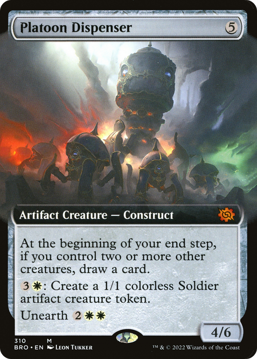 Platoon Dispenser (BRO-310) [The Brothers' War] (Extended Art) Foil MTG Single Wizards of the Coast