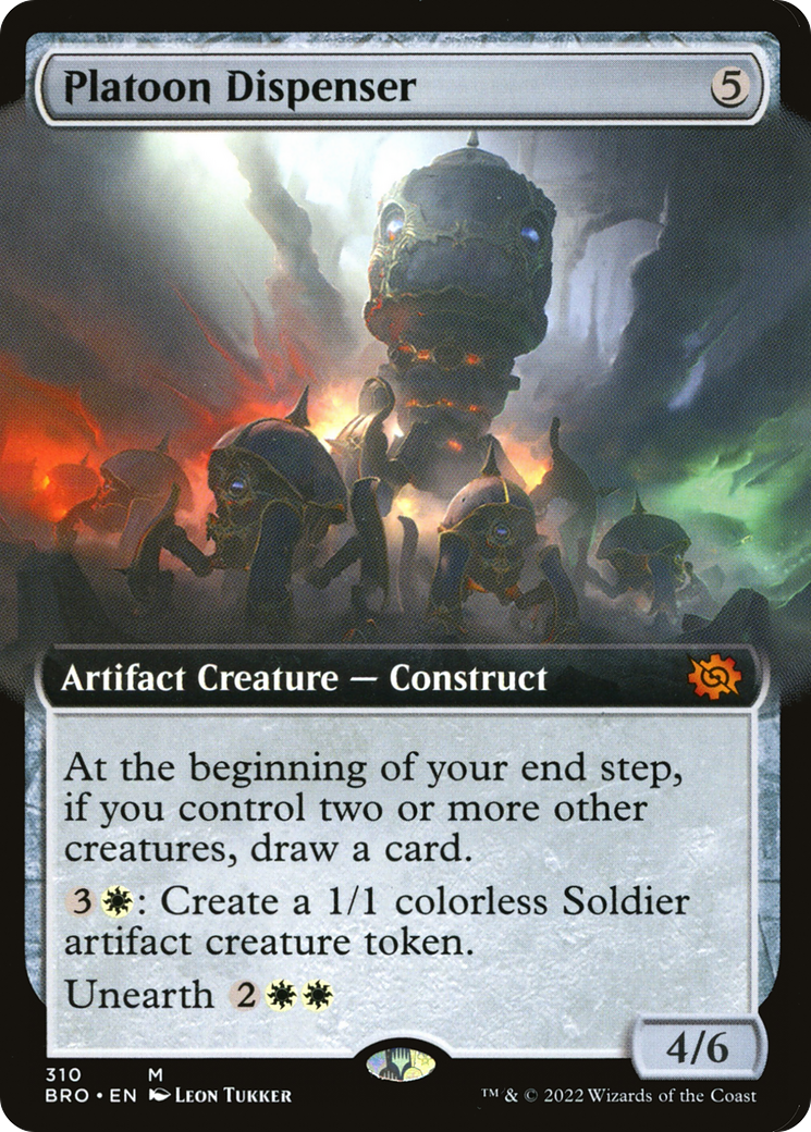 Platoon Dispenser (BRO-310) [The Brothers' War] (Extended Art) MTG Single Wizards of the Coast