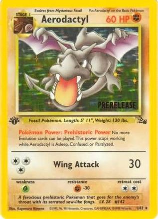 Aerodactyl (Prerelease) (1) 1st Edition Holofoil [Promos: WoTC Promo] Pokemon Single Pokémon