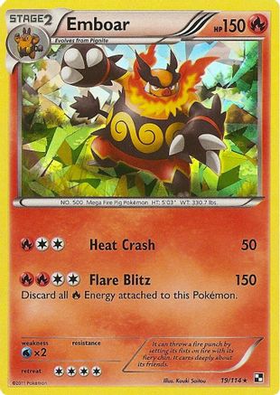 Emboar - 19/114 (Cracked Ice Holo) () Holofoil [Misc: Deck Exclusives] Pokemon Single Pokémon