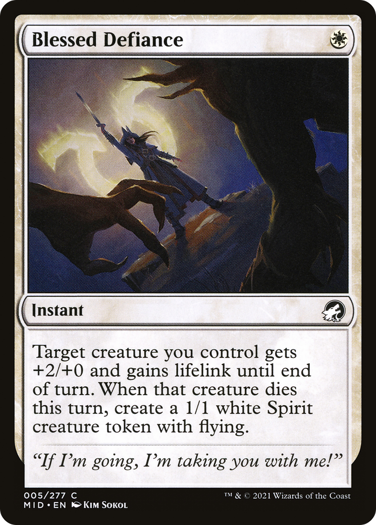Blessed Defiance (MID-005) [Innistrad: Midnight Hunt] MTG Single Wizards of the Coast