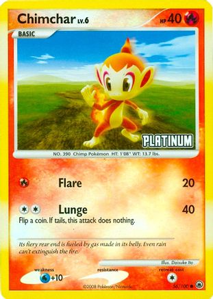 Chimchar - 56/100 [Platinum] () Reverse Holofoil [Promos: Burger King Promos] Pokemon Single Pokémon