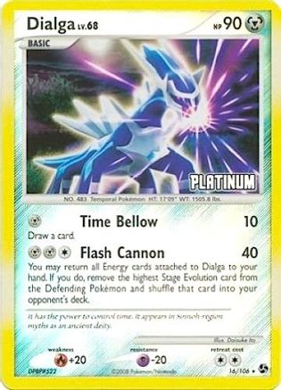 Dialga - 16/106 [Platinum] () Reverse Holofoil [Promos: Burger King Promos] Pokemon Single Pokémon