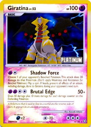 Giratina - 4/146 [Platinum] Reverse Holofoil [Promos: Burger King Promos] Pokemon Single Pokémon