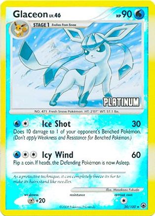 Glaceon - 20/100 [Platinum] Reverse Holofoil [Promos: Burger King Promos] Pokemon Single Pokémon