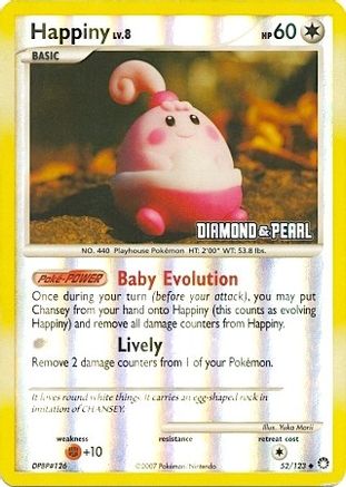 Happiny - 52/123 [Diamond & Pearl] () Reverse Holofoil [Promos: Burger King Promos] Pokemon Single Pokémon