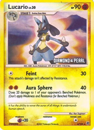 Lucario - 6/130 [Diamond & Pearl] () Reverse Holofoil [Promos: Burger King Promos] Pokemon Single Pokémon
