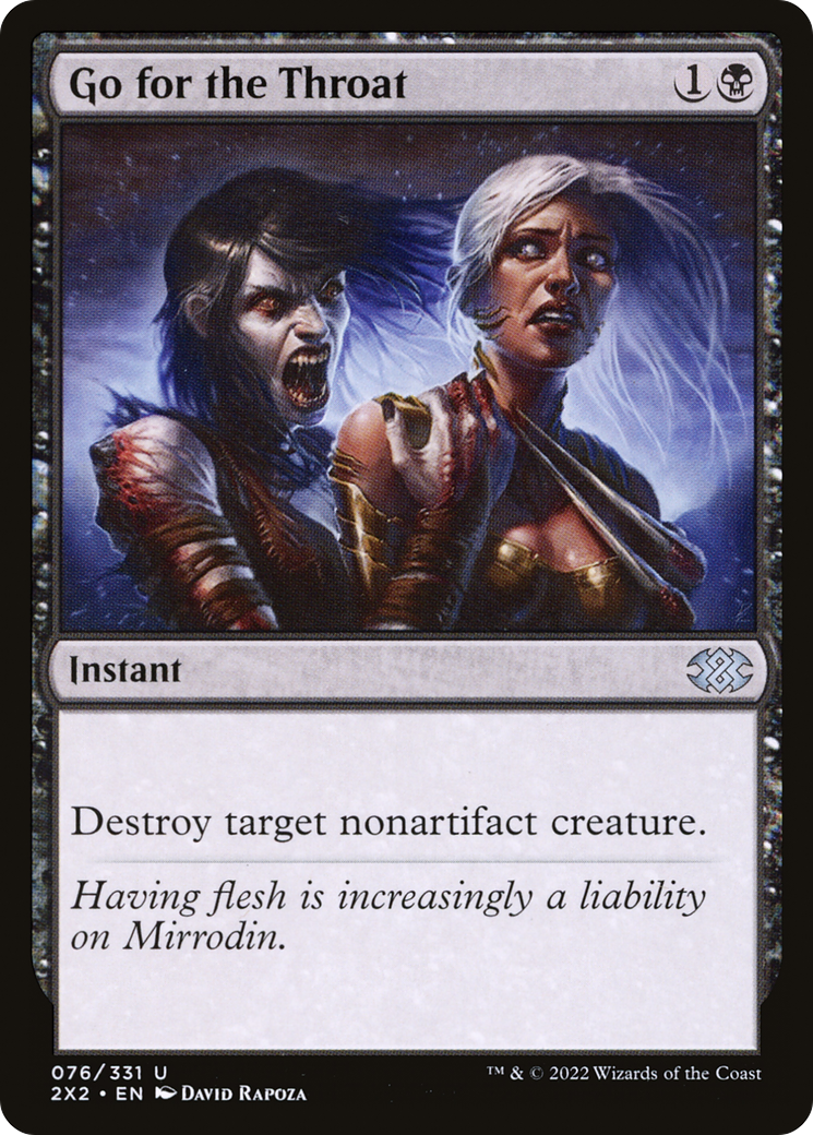 Go for the Throat (2X2-076) [Double Masters 2022] Foil MTG Single Wizards of the Coast