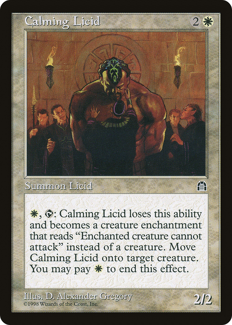 Calming Licid (STH-002) [Stronghold] MTG Single Magic: The Gathering