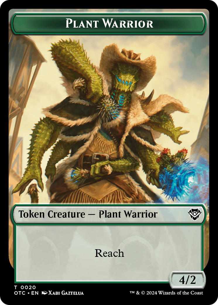Plant Warrior // Treasure Double-Sided Token [Tokens] Outlaws of Thunder Junction Commander Tokens MTG Single Magic: The Gathering