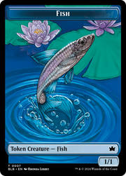 Fish // Iridescent Vinelasher Double-Sided Token [Tokens] Bloomburrow Tokens MTG Single Magic: The Gathering
