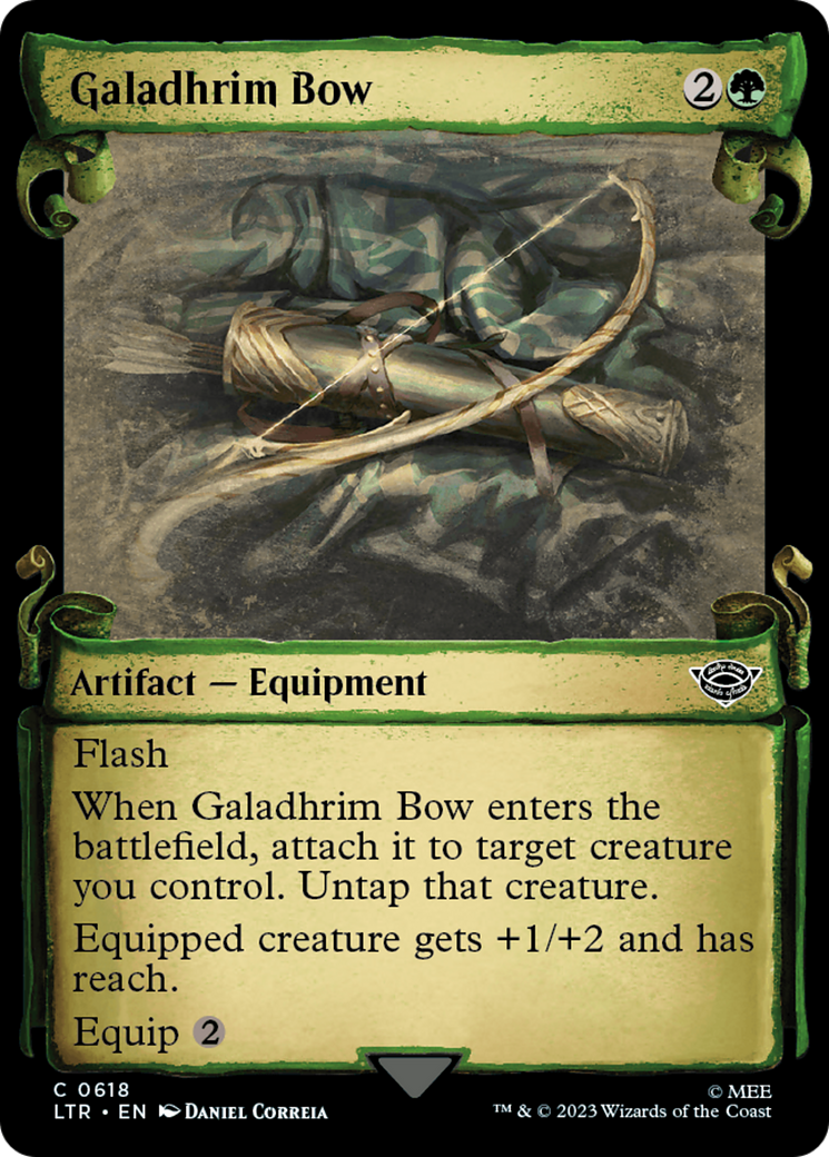 Galadhrim Bow (Showcase Scrolls) (LTR-618) [The Lord of the Rings: Tales of Middle-earth] (Showcase) MTG Single Wizards of the Coast