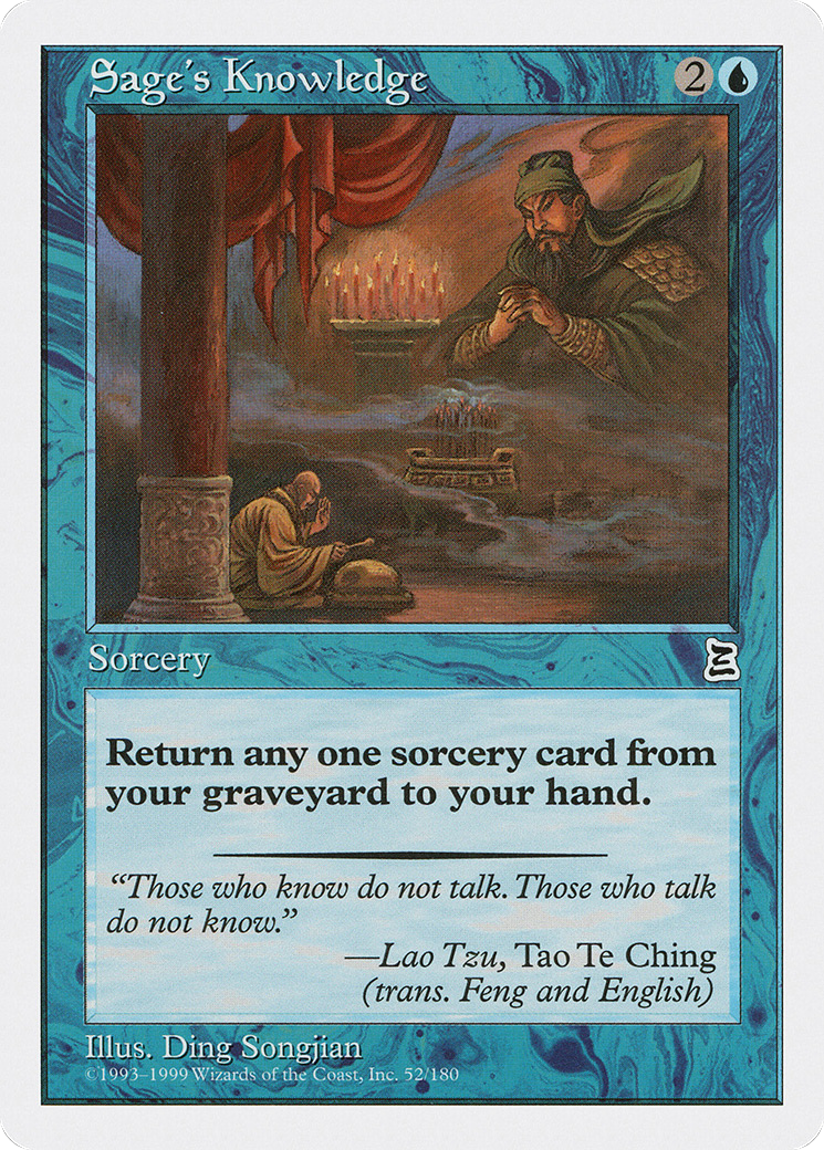 Sage's Knowledge (PTK-052) [Oldschool] Portal Three Kingdoms MTG Single Wizards of the Coast