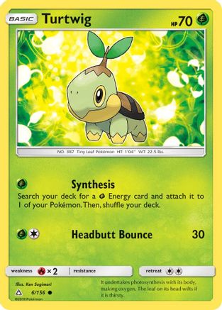Turtwig (6/156) Reverse Holofoil [SM: Ultra Prism] Pokemon Single Pokémon