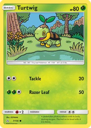 Turtwig (7/156) Reverse Holofoil [SM: Ultra Prism] Pokemon Single Pokémon