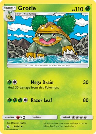 Grotle (8/156) [SM: Ultra Prism] Pokemon Single Pokémon