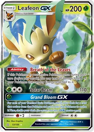 Leafeon GX (13/156) Holofoil [SM: Ultra Prism] Pokemon Single Pokémon
