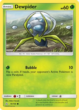 Dewpider (16/156) - [SM: Ultra Prism] Pokemon Single Pokémon