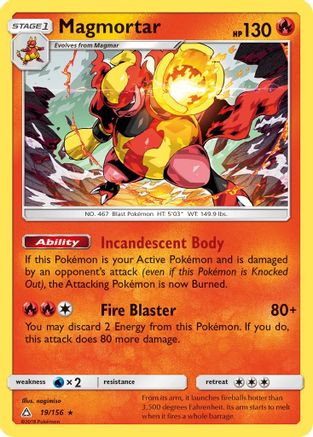 Magmortar (/156) Reverse Holofoil [SM: Ultra Prism] Pokemon Single Pokémon