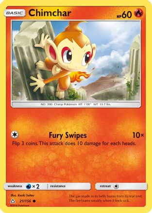 Chimchar (21) (/156) Reverse Holofoil [SM: Ultra Prism] Pokemon Single Pokémon