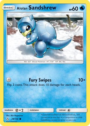 Alolan Sandshrew (28/156) - [SM: Ultra Prism] Reverse Holofoil Pokemon Single Pokémon
