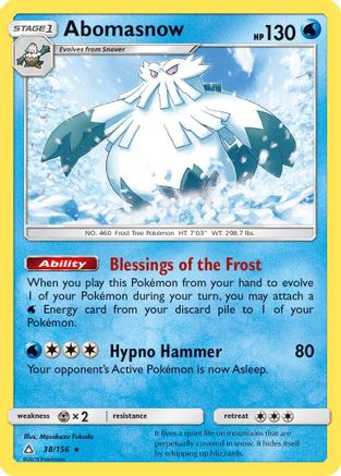 Abomasnow (38/156) - [SM: Ultra Prism] Reverse Holofoil Pokemon Single Pokémon