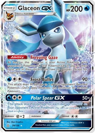 Glaceon GX (39/156) - [SM: Ultra Prism] Holofoil Pokemon Single Pokémon