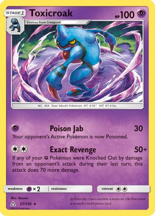 Toxicroak (/156) Reverse Holofoil [SM: Ultra Prism] Pokemon Single Pokémon