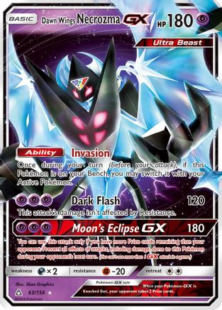 Dawn Wings Necrozma GX (63/156) Holofoil [SM: Ultra Prism] Pokemon Single Pokémon